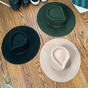Lack of Color Wool Brim Hat Size Large Green ONLY